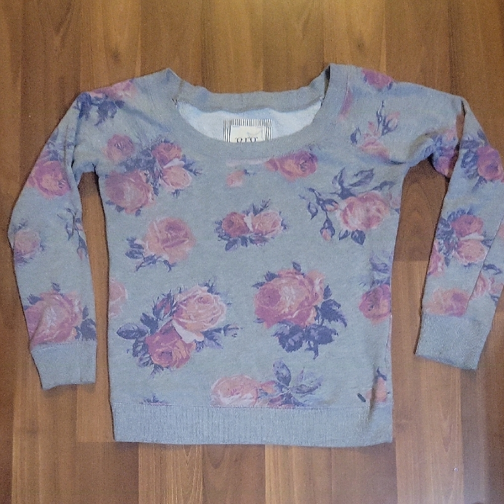 Floral Gray Sweater